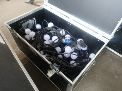 Lot 151 - Mobile flight case containing RGB LED festoon...