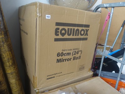 Lot 153 - 60cm mirror ball by Equinox in box, with an...