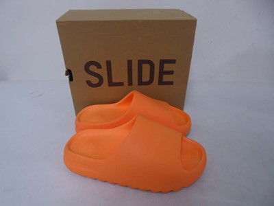 Lot 1003 - Adidas Yeezy slide in orange size UK5 - boxed...