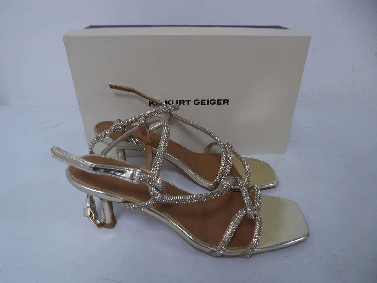 Lot 1007 - KG Kurt Geiger audrey high heels in gold size...