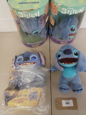Lot x3 Disney Stitch 'Puppetronics Chatty Stitch'...