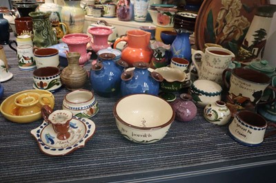 Lot 5049 - Large cabinet of Devonshire and other motto ware