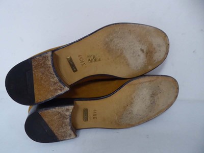 Lot 1026 - Gucci heeled mules in tan size EU44.5 E (heavy...