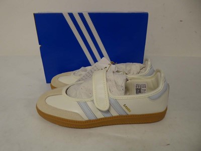 Lot 1030 - Adidas samba jane shoes in white size UK6 - boxed