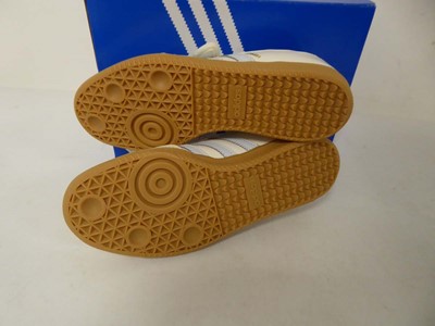 Lot 1030 - Adidas samba jane shoes in white size UK6 - boxed