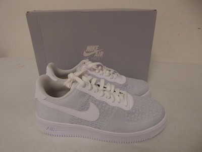 Lot 1035 - Nike air force 1 flyknit 2.0 trainers in white...