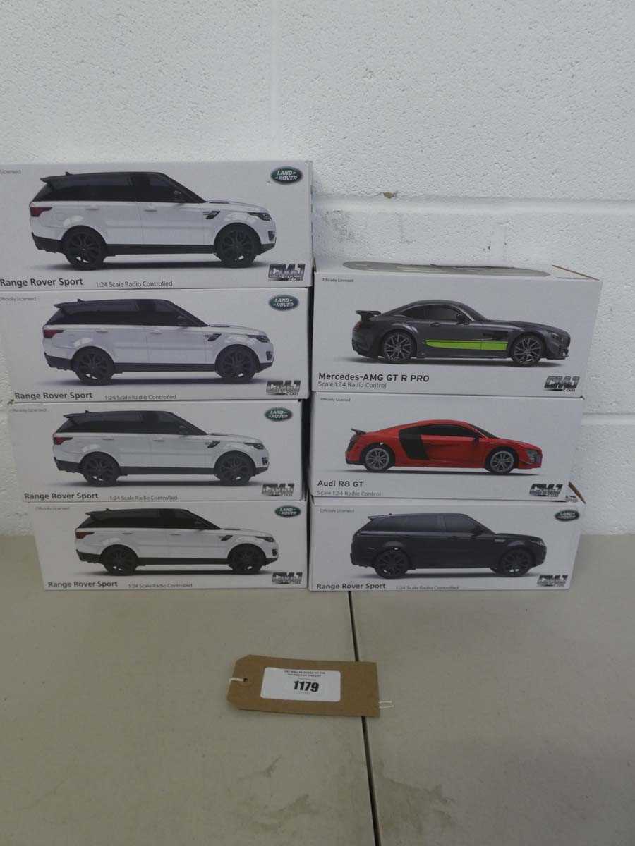Lot x7 CMJ RC cars to include Range Rover, Audi R8...