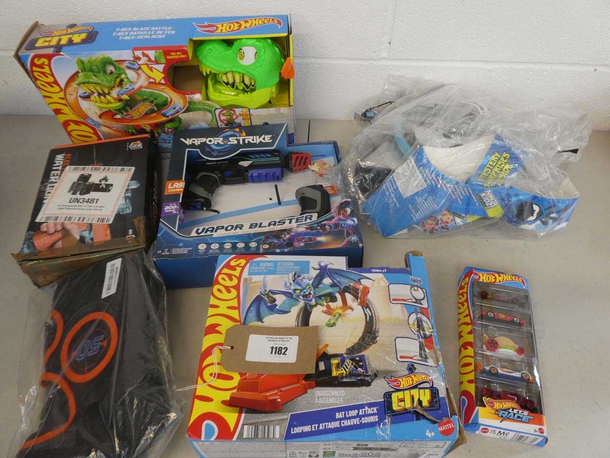 Lot Selection of toys to include Hot Wheels T-Rex...