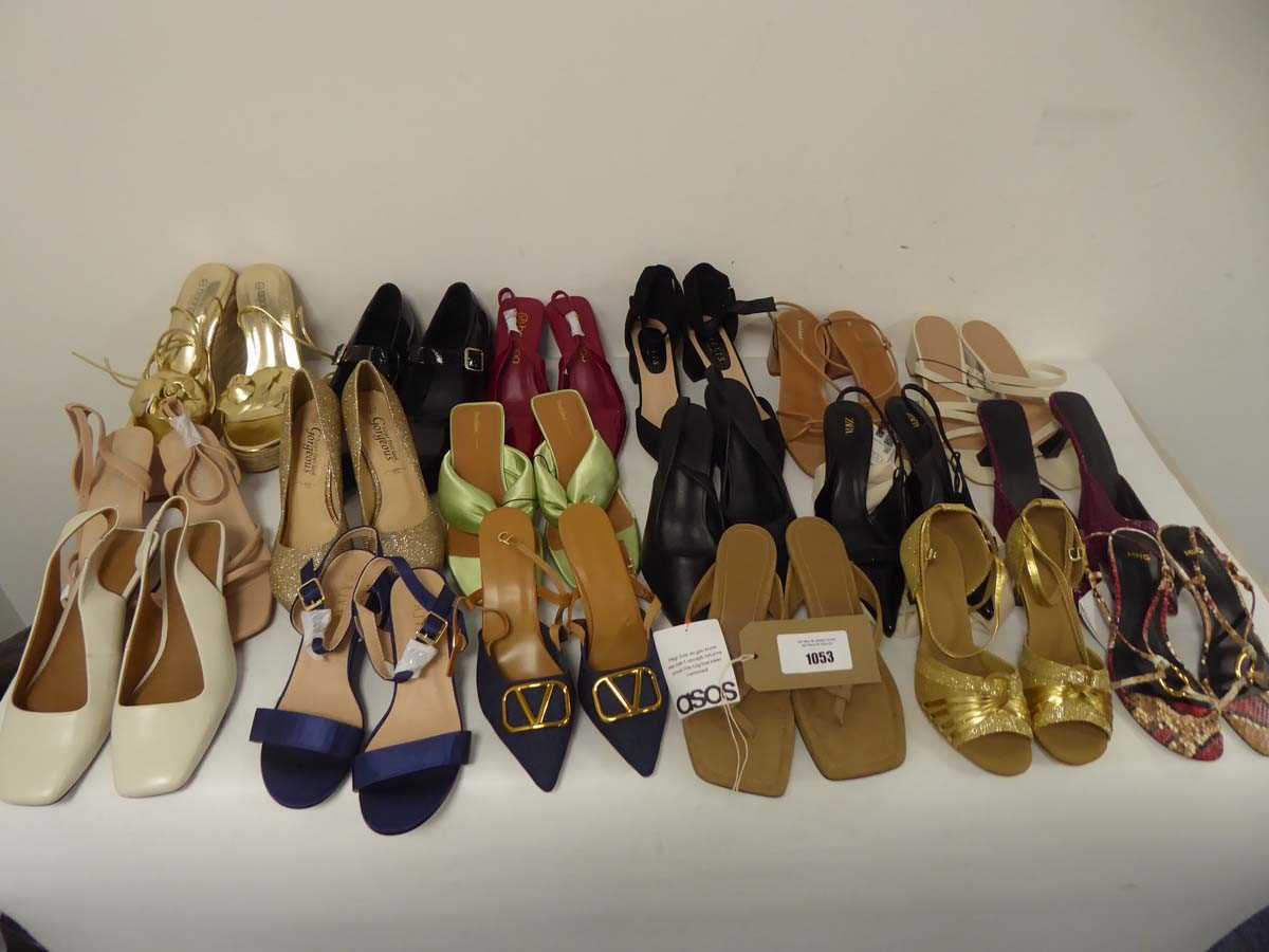 Lot 1053 - 18x Pairs of high heels in various styles to...