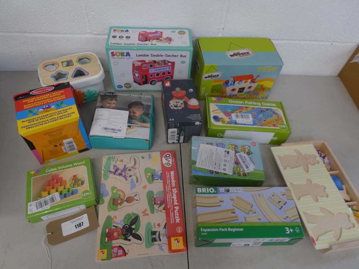 Lot Selection of wooden toddler toys to include...