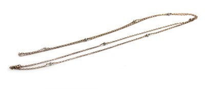 Lot 640 - A yellow metal chainlink necklace set eight...