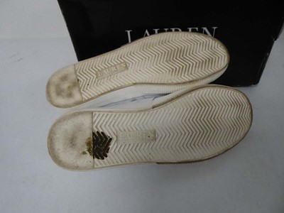 Lot 1061 - Ralph Lauren janson leather trainers in white...