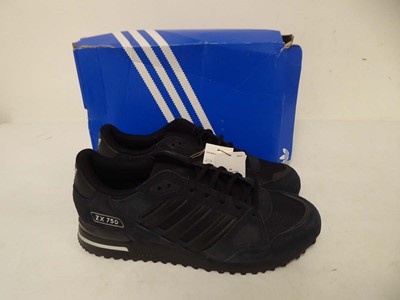 Lot 1063 - Adidas ZX 750 trainers in black size UK11 - boxed
