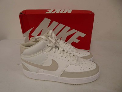 Lot 1067 - Nike court vision mid trainers in white size...