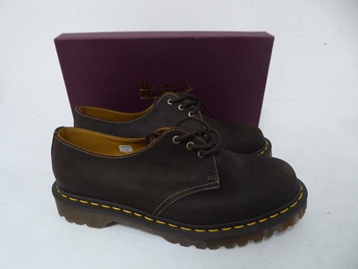 Lot 1077 - Dr Martens 1461 wax commander shoes in rustic...