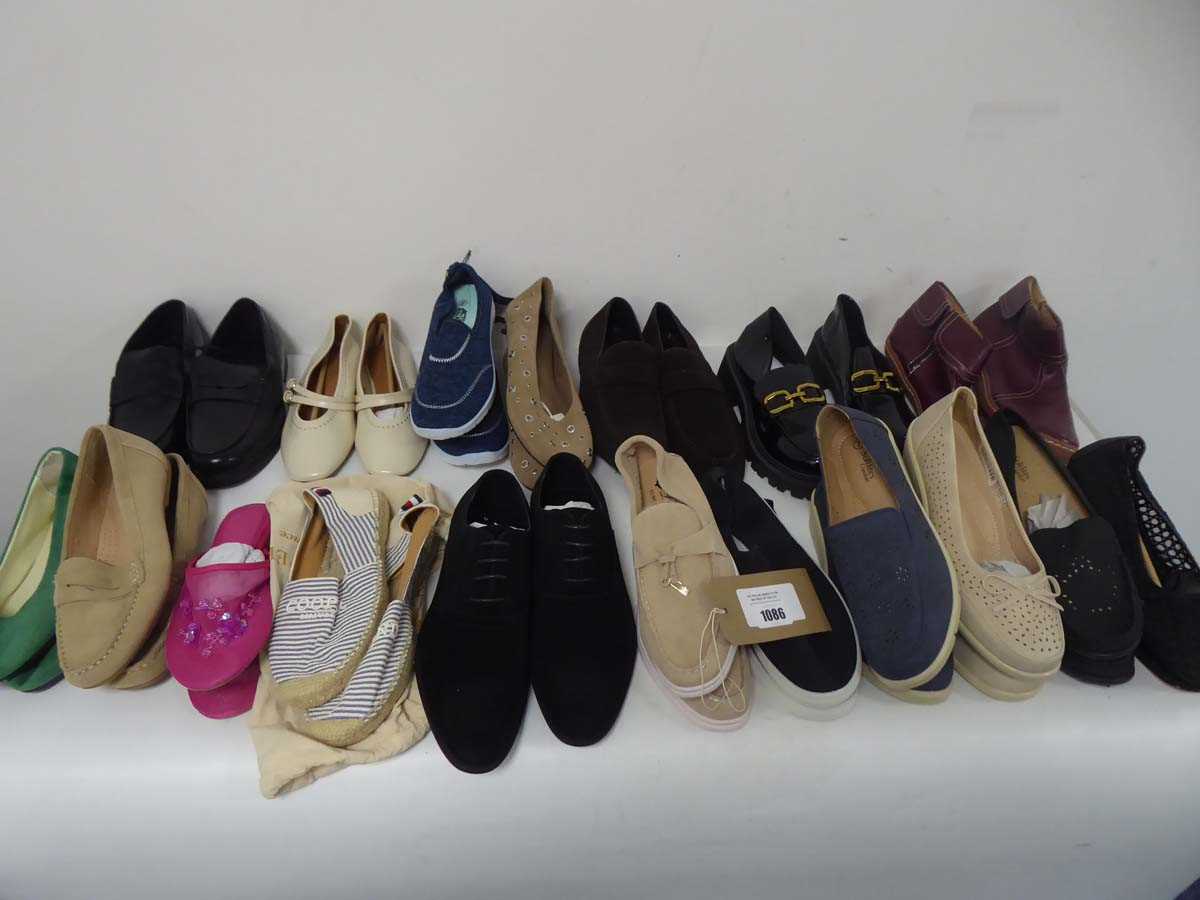 Lot 1086 - 18x Pairs of shoes in various styles to...