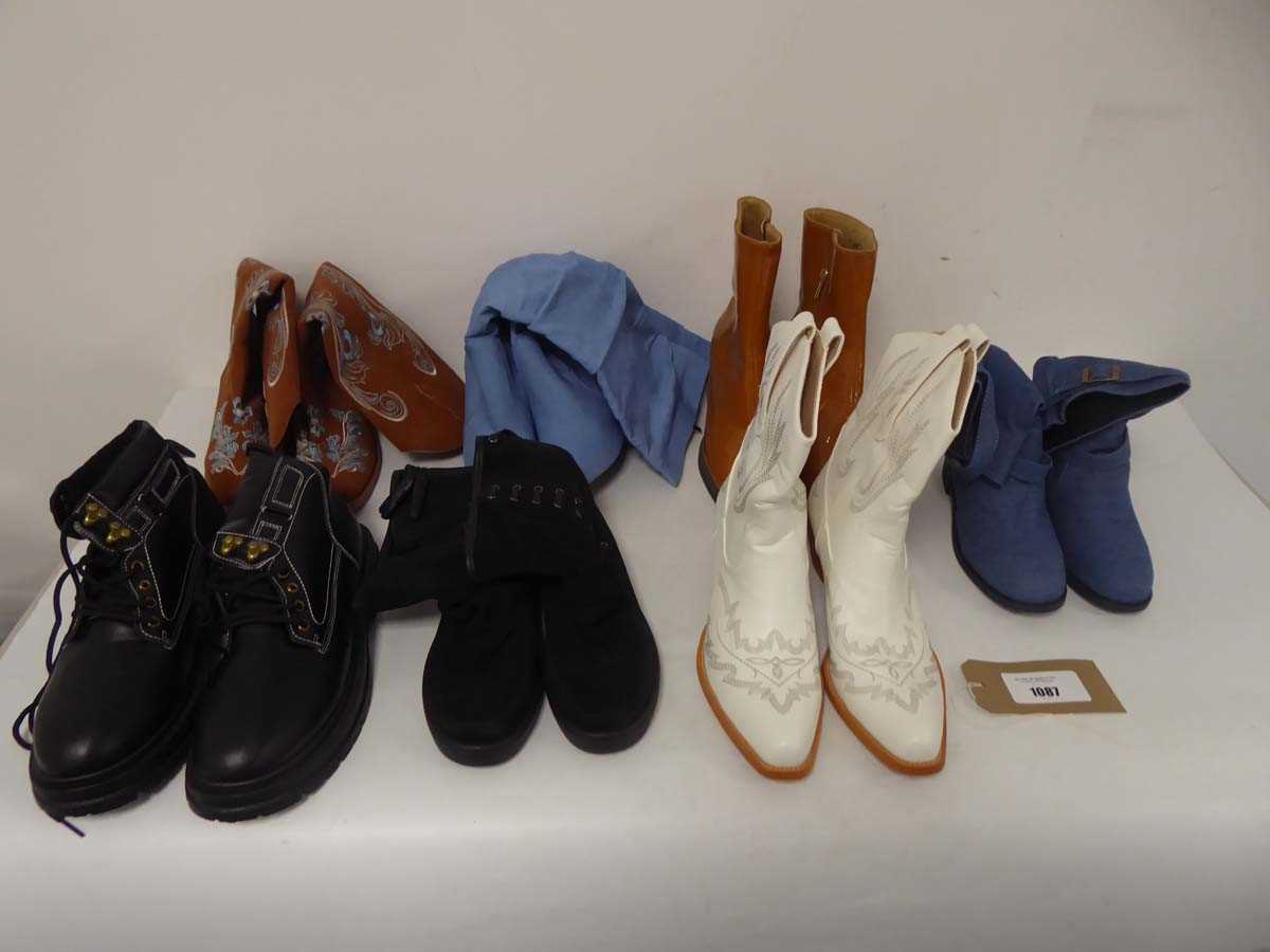 Lot 1087 - 7x Pairs of boots in various styles