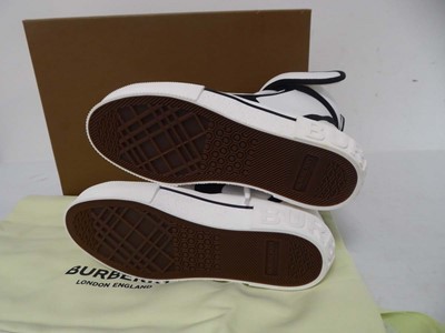 Lot 1098 - Burberry high top lace up trainer on rubber...
