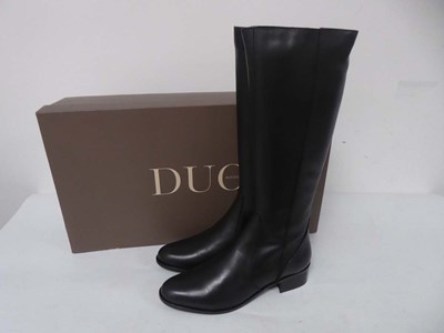 Lot 1913 - Duo Boots haltham tall knee high black leather...