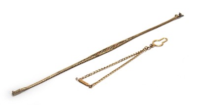 Lot 653 - A 9ct tr-colour gold wheat and boxlink...