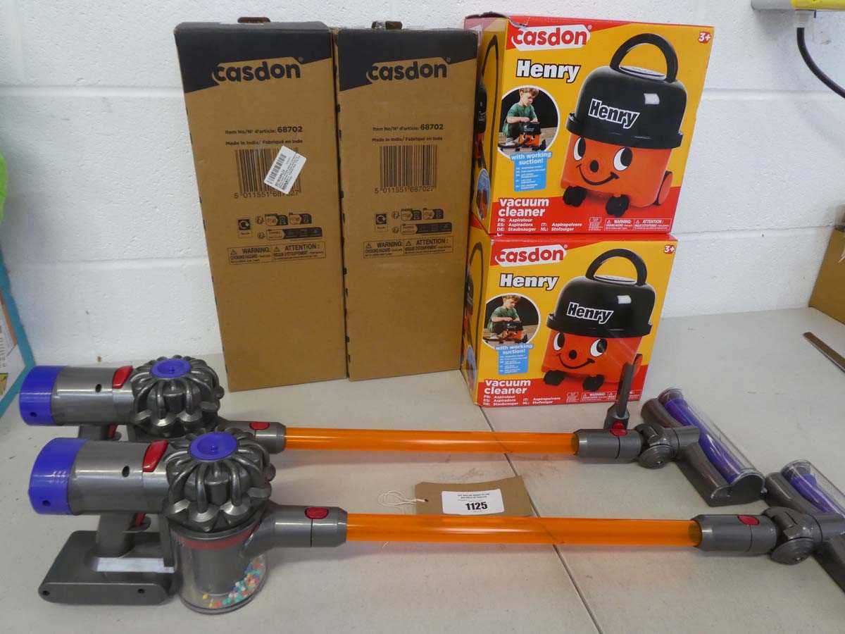 Lot 2 boxed Casdon Dyson cordless vacuum cleaners...