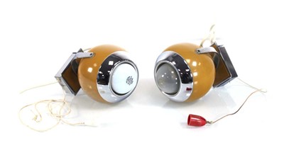 Lot 299 - A pair of wall/ceiling mounted 'eyeball' lamps...