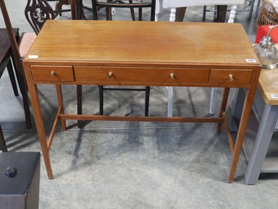 Lot 1396 - Teak 3 drawer sideboard, with a Label stating "...