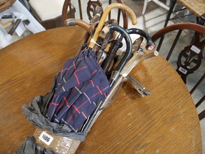 Lot 1406 - Bundle containing various walking sticks incl....