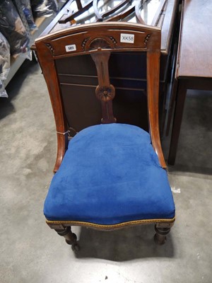 Lot 1411 - Blue upholstered wooden chair