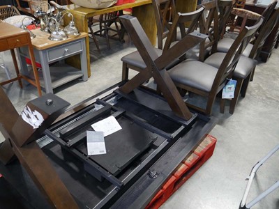 Lot 1414 - Bayside dark wood finish extending dining...