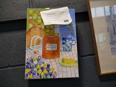 Lot 1426 - Acrylic on canvas of still life by Rosy Forward