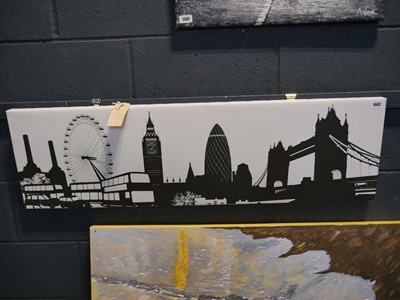 Lot 1442 - Abstract black and white canvas print of the...