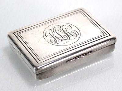 Lot 313 - A silver snuff box of rectangular form, maker...