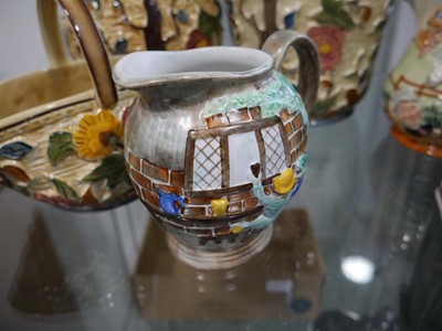 Lot 1501 - Glass shelf containing a number of ceramics...