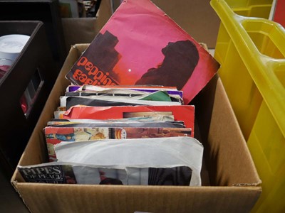 Lot 1509 - Box of singles and yellow crate of vinyl incl....
