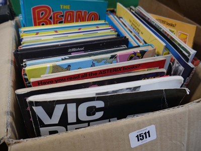 Lot 1511 - Box of annuals incl. Asterix, Eagle, Rupert,...