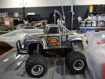 Lot 1513 - Tamiya monster truck model and crate of...