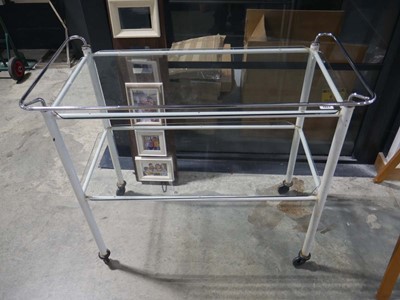 Lot 1527 - Metal framed 2 tier serving trolley