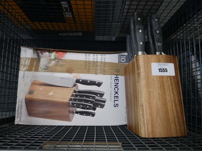 Lot 1555 - Boxed Henckels knife set and 1 further loose...