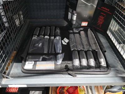 Lot 1559 - 9 piece Japan triple hardened steel knife set...