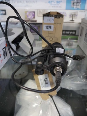 Lot 1576 - Boxed web cam and Raleno microphone on small...