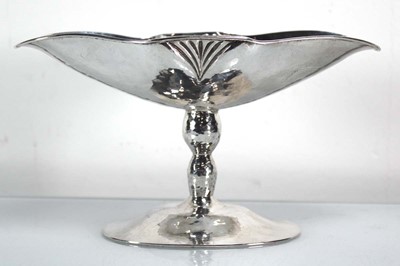 Lot 336 - A hammered Swedish silver tazza/bon bon dish...
