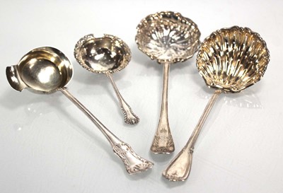Lot 339 - Three Swedish silver sifting spoons, max l. 22...