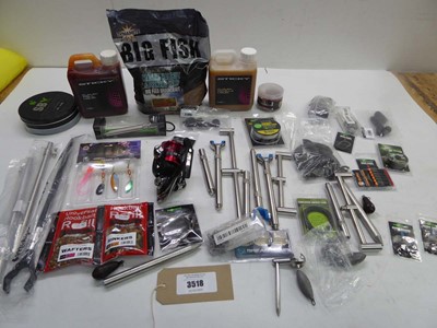 Lot 3518 - Fishing accessories including line, hooks,...