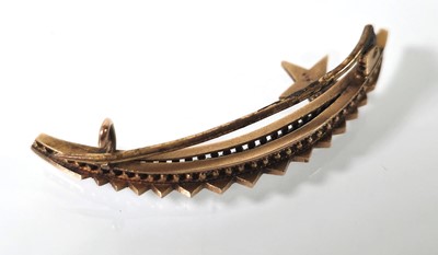 Lot 406 - A 19th century yellow metal and seed pearl...