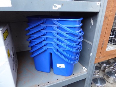 Lot 58 - 6 blue mop type buckets