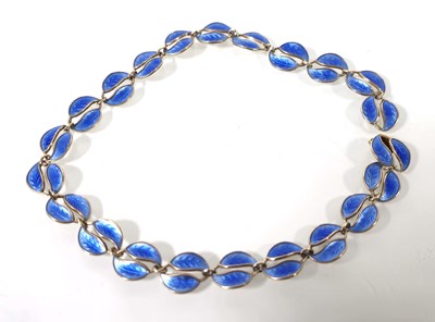 Lot 426 - A David Andersen silver and blue enamelled...