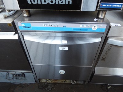 Lot 235 - 60cm Meiko FV40.2G undercounter drop-front washer