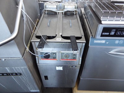 Lot 244 - 40cm electric FriFri twin-tank fryer with 2...