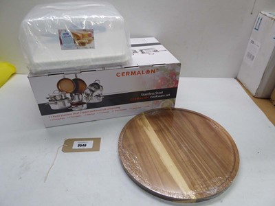 Lot 3546 - Cermalon 11 piece s/s copper cookware set,...